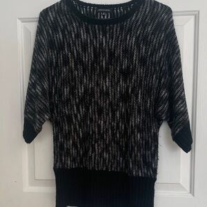 Notations Black and White Crew Neck Sweater